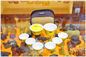 Grupo roxo do bule de Yixing da argila com 6 copos da cor amarela em casa personalizada do uso
